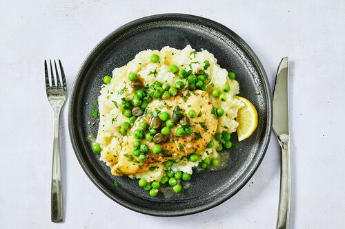 Chicken Piccata and Peas