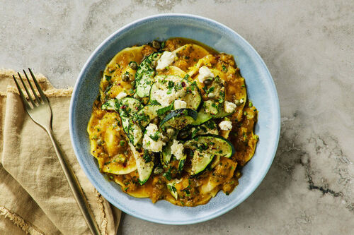 Osso Buco Ravioli and Pumpkin Sauce