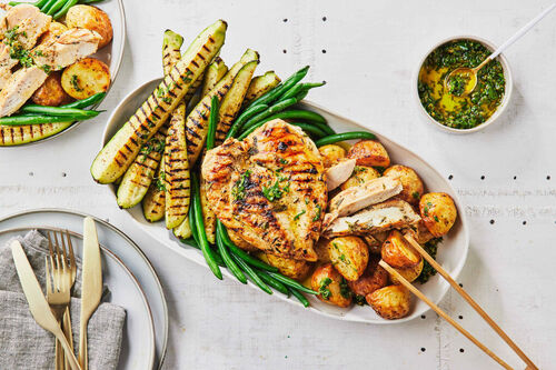 Rosemary-Garlic Chicken with Charred Zucchini