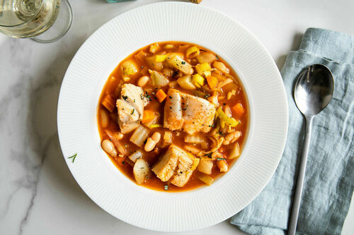 Fischsuppe mit Fenchel und Bohnen