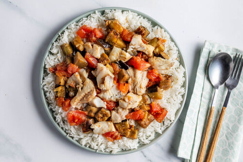 Fischcurry mit Auberginen