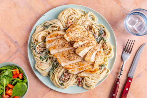 Spaghetti met extra veel kip