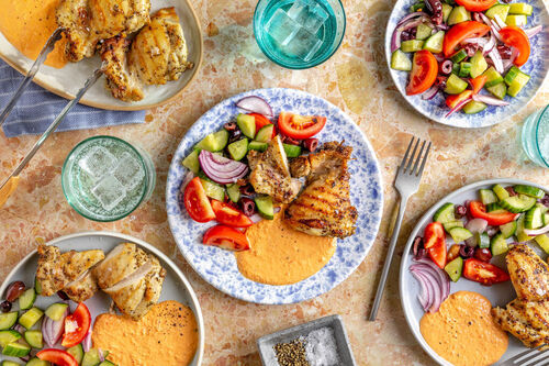 Gegrilde kipdijfilet met citroen en oregano