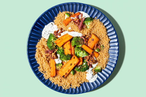 Gekruide wortels met broccoli en spekjes