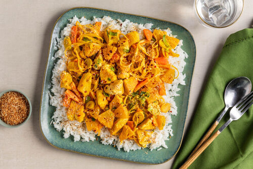 Romige curry madras met kip