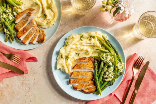 Schweinerückensteak mit Spargel flämische Art