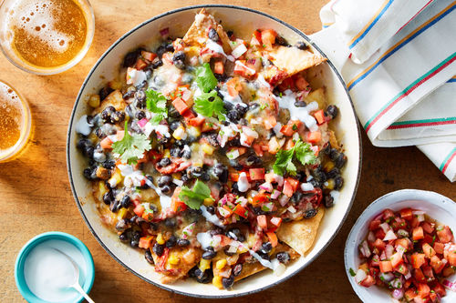 Black Bean & Readymade Chicken Nachos