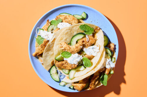 Chicken Chaat Masala Tacos on Corn Tortillas