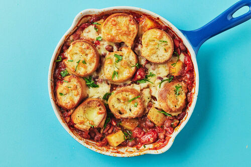 Cheesy Mexi Bean and Potato Bake