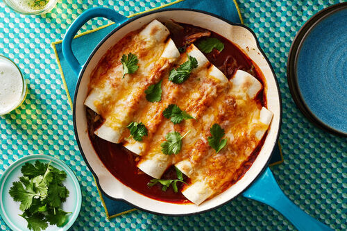 Cheesy Braised Beef Enchiladas