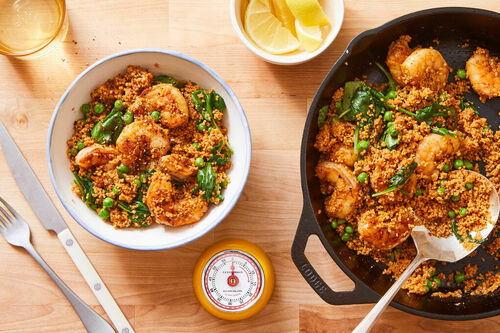 Harissa Jumbo Shrimp Skillet