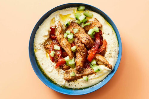 Chicken Hummus Bowl with Double Chicken!