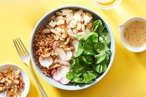 Tuna Farro Bowl with Marinated Beans