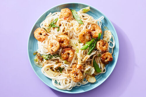 Shrimp & Udon Stir-Fry with Large Shrimp!