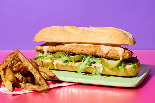 Cornmeal-Crusted Fried Tilapia Po' Boy