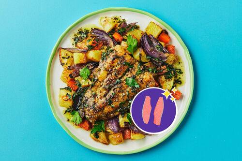 Seared Salmon in Parsley Sauce