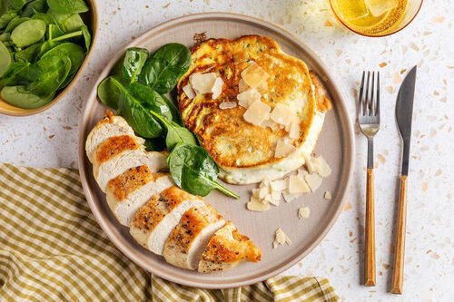 Extra veel kipfilet op soufflé-omelet