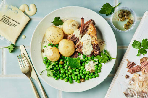 Slow-Cooked Brisket with Garlic Butter Spuds