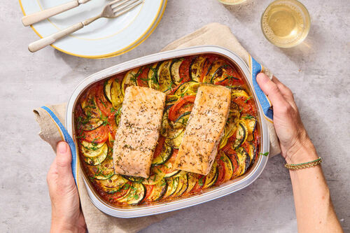 Summer Tray Bake: Salmon & Provençal Tian