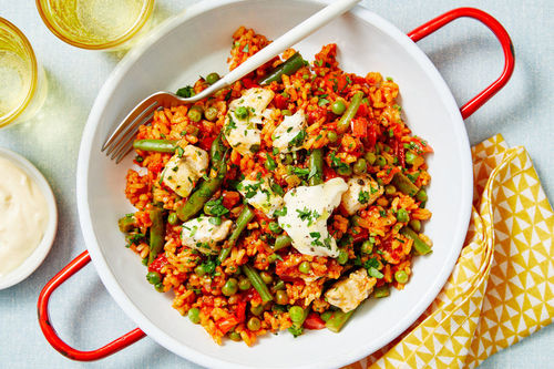 Oven-Baked Fish Paella