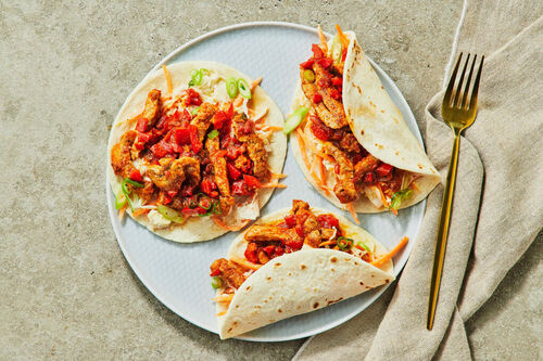 Smoky Pork and Capsicum Tacos