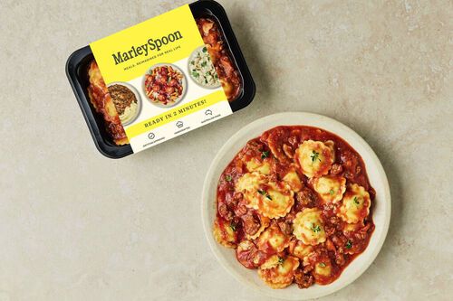 Beef Bolognese with Ricotta Ravioli