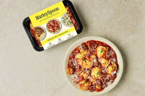 Beef Bolognese with Ricotta Ravioli