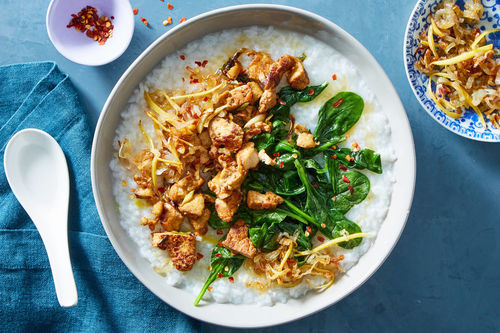Stir-Fried Chicken Congee
