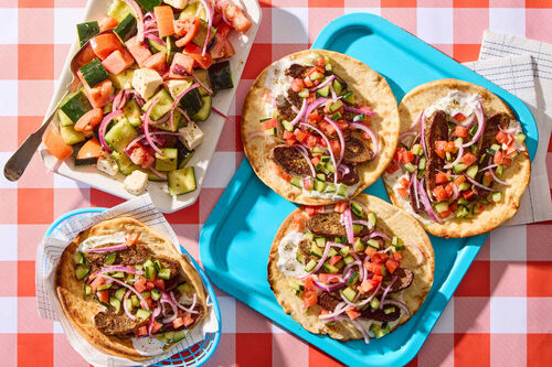 Summertime! Greek-Inspired Beef & Lamb Gyros