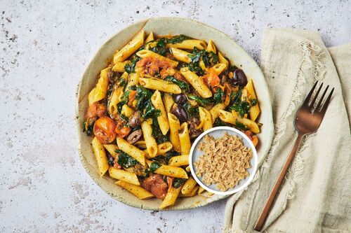 Gluten-Free Pasta and Burst Cherry Tomatoes