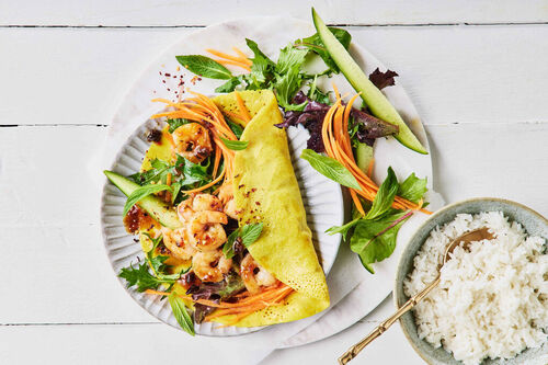 Banh Xeo-Inspired Prawn Pancakes