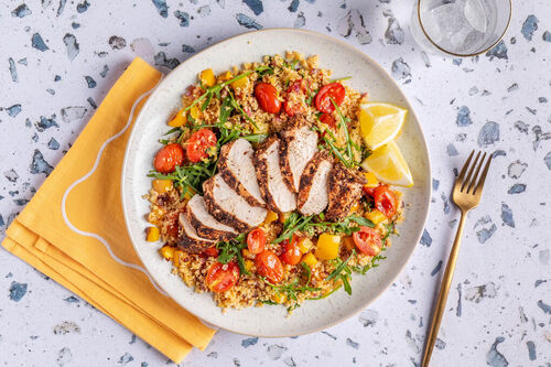 Bulgursalade met extra veel za'atar-kipfilet