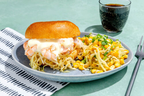 Sandwich met romige gembergarnalen