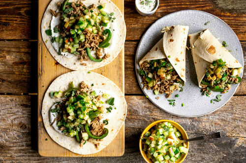 Wraps mit Schweinehack Tex-Mex-Style
