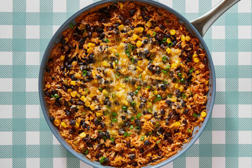 Cheesy Black Bean & Rice Taco Bake