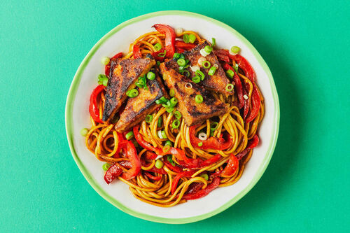 Crispy Peanut Tofu and Noodles