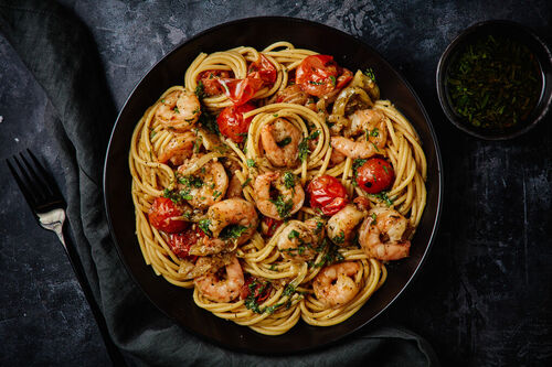 Spicy Prawn and Fennel Spaghetti