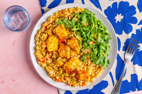 Alaska-Seelachs auf Tomaten-Lauch-Risotto