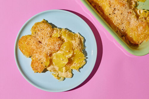 Aardappel- en preigratin