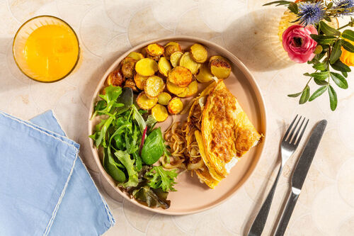 Kaas-ui-omelet met truffelolie