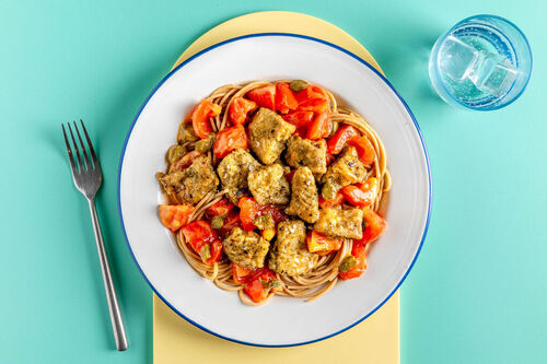 Volkoren pasta met malse witvis