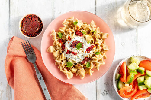 Snelle Turkse manti met za'atar-olie