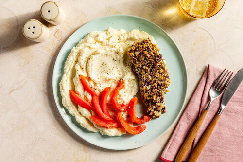 Heekfilet met olijven-pistachetopping