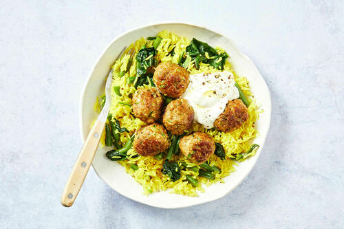 Lamb Meatballs and Turmeric Rice