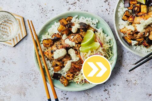 Japanese Double the Chicken Sesame Rice Bowl