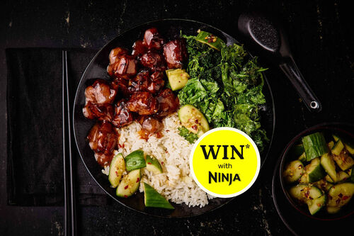 Sriracha Pork Belly Bites and Ginger Rice