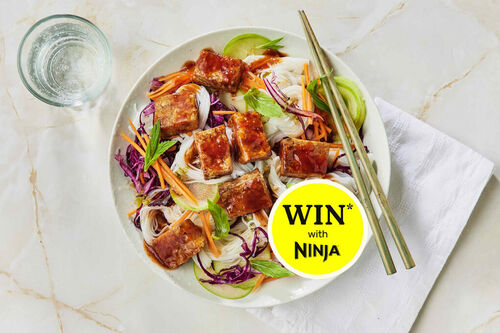 Nutritious Sriracha Tofu Noodle Salad