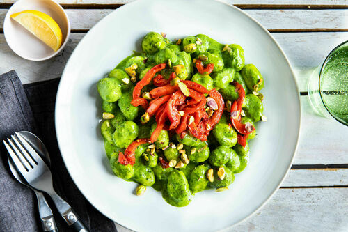 Gnocchi in Basilikum-Spinat-Pesto