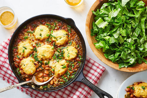 BBQ Baked Bean Pot Pie with Readymade Chicken