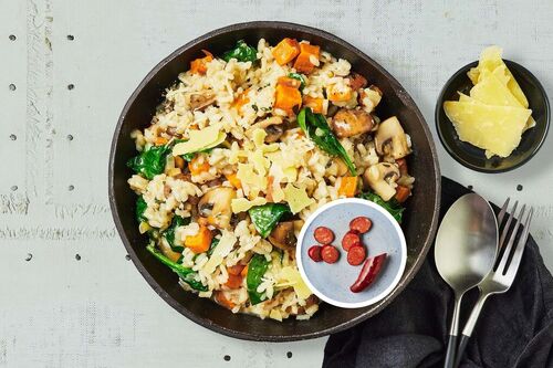 Roast Sweet Potato and Chorizo Risotto
